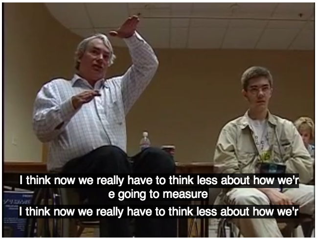 Click for a larger photo Screen shot of the video player in Chrome, with caption text spilling onto the screen: text wraps in the middle of a word, some text appears twice