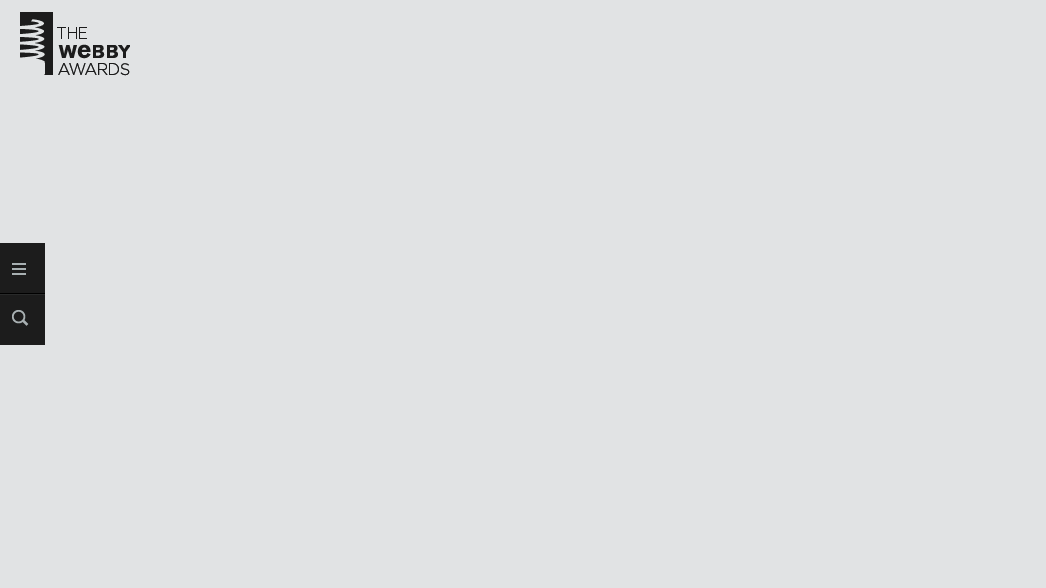 click for a larger image Screen shot of the Webby Award site with JavaScript disabled; features only a small logo and two non-functioning icons on an otherwise blank screen
